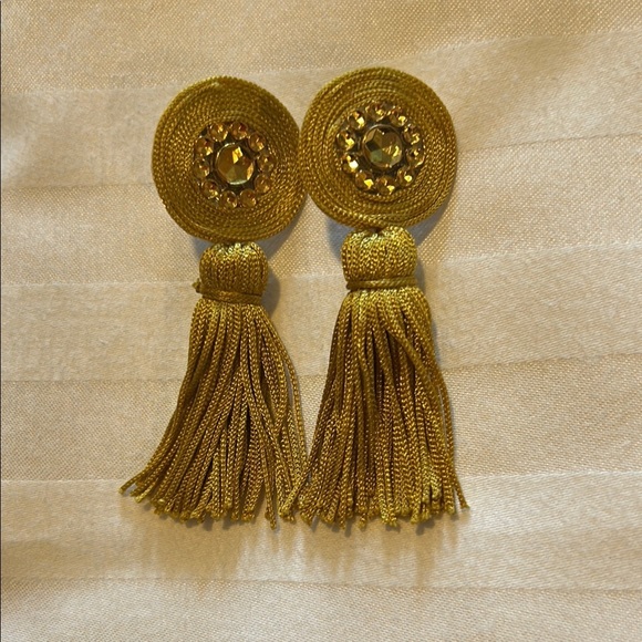 Elegant Gold Tassel Earrings - Picture 1 of 4
